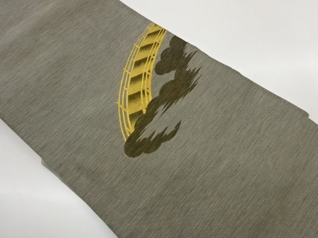 JAPANESE KIMONO / NAGOYA OBI / WOVEN CLOUD & BRIDGE